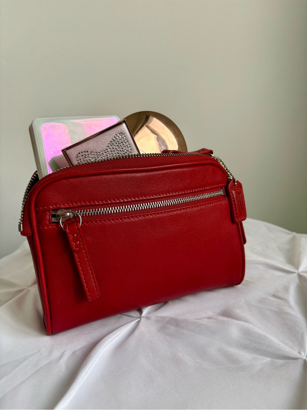 COACH Vintage HTF Small Leather Cosmetic Case/Pouch